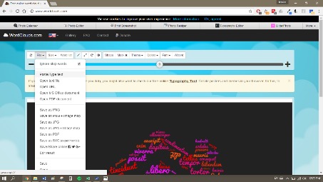 wordcloud screen shot