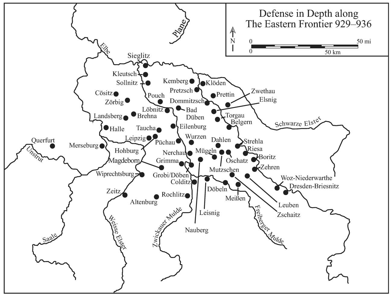 23. Map of fortresses of Henry I on Eastern Frontier