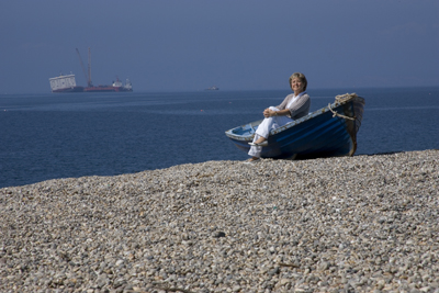 Mrs Anita Bokdal inertview on the beach.